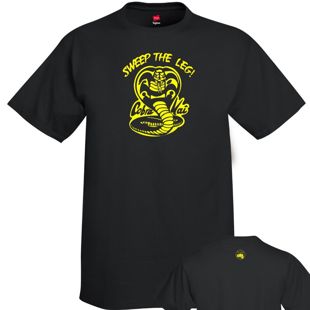 Sweep the Leg! Cobra Kai karate kid inspired dojo T-shirt Strike Hard No Mercy